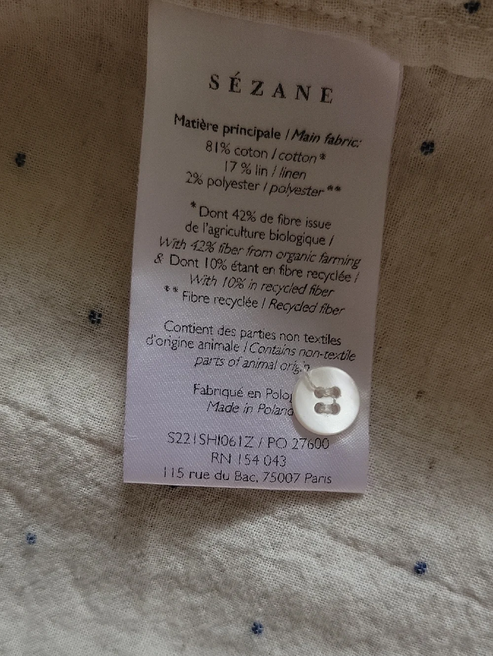 SEZANE Women's Tomboy Shirt Top - Picture 4 of 4